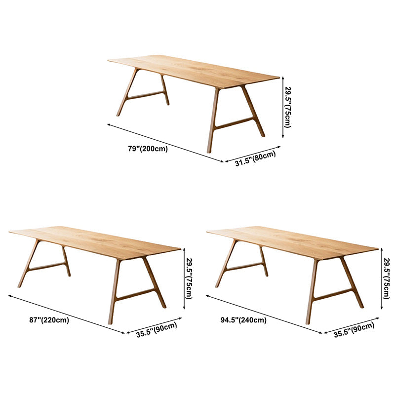 Rectangle Pine Solid Wood Table Modern Kitchen Dining Table in Nature with Double Pedestal Clearhalo ' dining_table' 'Dining Tables & Seating' 'Dining Tables' 'furn' 'furn_dining_table' 'Furniture' 'furniture_dining_table' 'Kitchen & Dining Furniture' 'kitchen&dining_furn' 'kitchen' 'kitchen_dining_table' 3875950