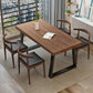 Simple Solid Wood Kitchen Dining Table Brown Rectangle Shape Dining Table with Double Pedestal Base Clearhalo ' dining_table' 'Dining Tables & Seating' 'Dining Tables' 'furn' 'furn_dining_table' 'Furniture' 'furniture_dining_table' 'Kitchen & Dining Furniture' 'kitchen&dining_furn' 'kitchen' 'kitchen_dining_table' 3875960