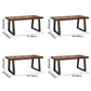 Simple Solid Wood Kitchen Dining Table Brown Rectangle Shape Dining Table with Double Pedestal Base Clearhalo ' dining_table' 'Dining Tables & Seating' 'Dining Tables' 'furn' 'furn_dining_table' 'Furniture' 'furniture_dining_table' 'Kitchen & Dining Furniture' 'kitchen&dining_furn' 'kitchen' 'kitchen_dining_table' 3875968
