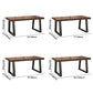 Simple Solid Wood Kitchen Dining Table Brown Rectangle Shape Dining Table with Double Pedestal Base Clearhalo ' dining_table' 'Dining Tables & Seating' 'Dining Tables' 'furn' 'furn_dining_table' 'Furniture' 'furniture_dining_table' 'Kitchen & Dining Furniture' 'kitchen&dining_furn' 'kitchen' 'kitchen_dining_table' 3875969