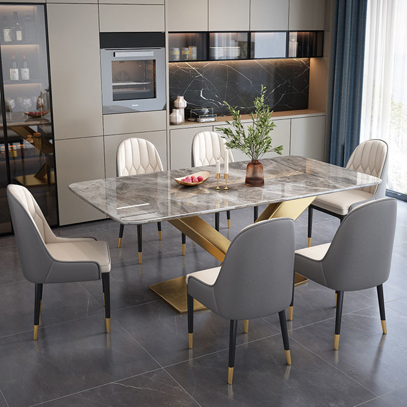 Traditional Luxury Rectangle Dining Site Table Stone Dining Room Dinette Table Gray Without Chairs Clearhalo ' dining_table' 'Dining Tables & Seating' 'Dining Tables' 'furn' 'furn_dining_table' 'Furniture' 'furniture_dining_table' 'Kitchen & Dining Furniture' 'kitchen&dining_furn' 'kitchen' 'kitchen_dining_table' 3875970