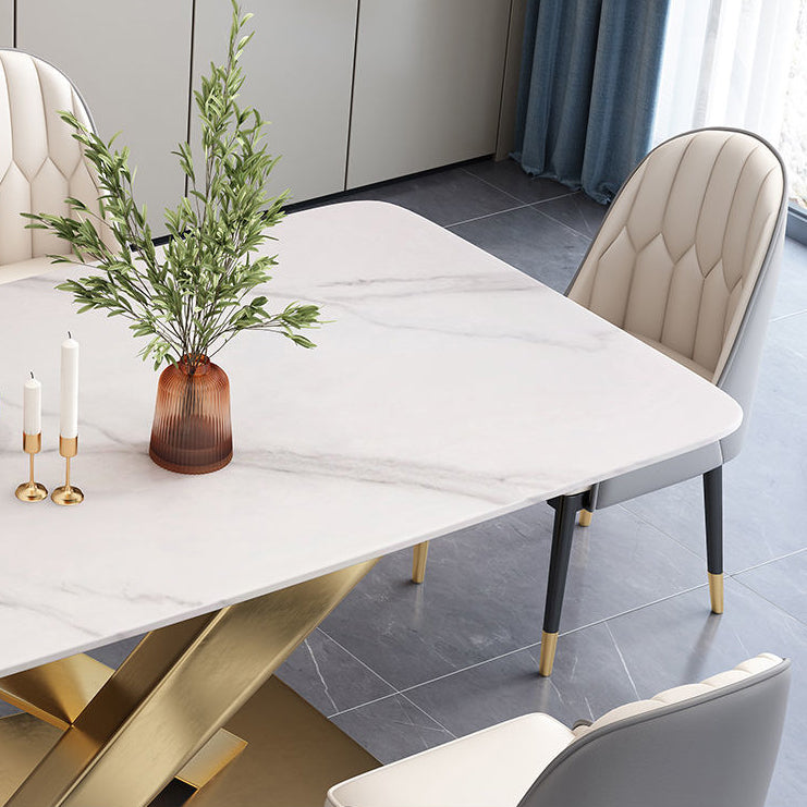 Traditional Luxury Rectangle Dining Site Table Stone Dining Room Dinette Table Clearhalo ' dining_table' 'Dining Tables & Seating' 'Dining Tables' 'furn' 'furn_dining_table' 'Furniture' 'furniture_dining_table' 'Kitchen & Dining Furniture' 'kitchen&dining_furn' 'kitchen' 'kitchen_dining_table' 3875975