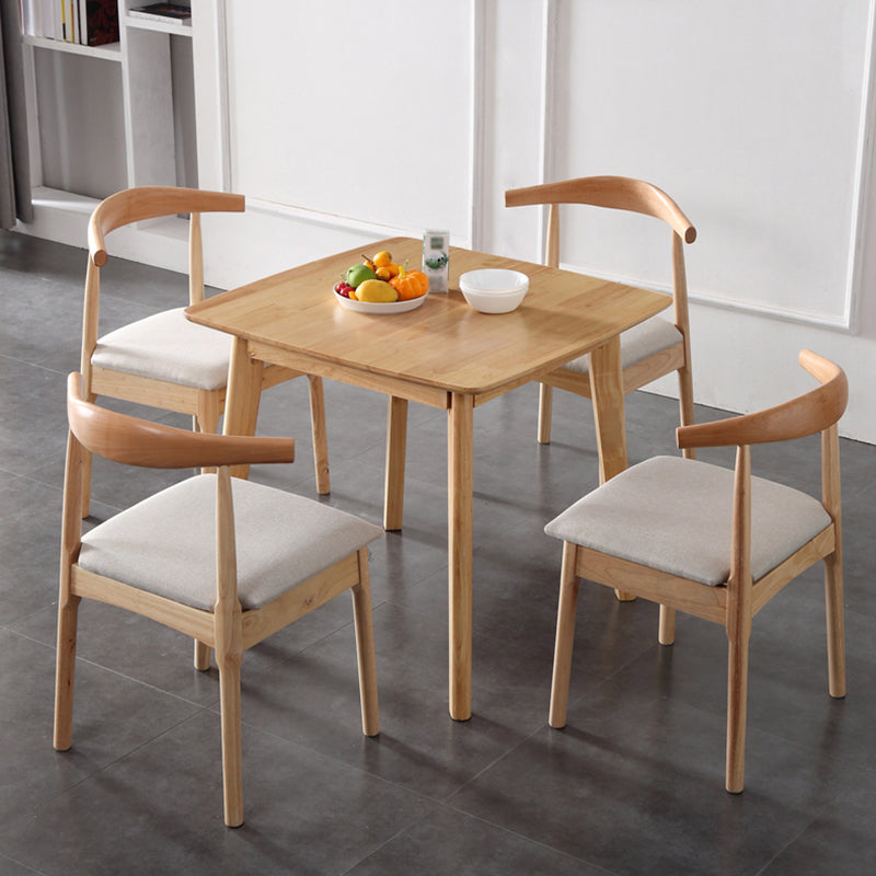 Square Wood Color Dining Table Industrial Solid Rubberwood 4 Legs Table for Dining Room Clearhalo ' dining_table' 'Dining Tables & Seating' 'Dining Tables' 'furn' 'furn_dining_table' 'Furniture' 'furniture_dining_table' 'Kitchen & Dining Furniture' 'kitchen&dining_furn' 'kitchen' 'kitchen_dining_table' 3875986