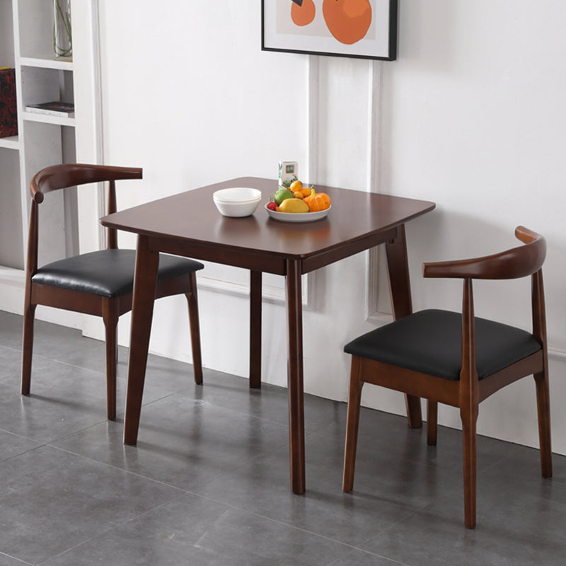 Square Wood Color Dining Table Industrial Solid Rubberwood 4 Legs Table for Dining Room Clearhalo ' dining_table' 'Dining Tables & Seating' 'Dining Tables' 'furn' 'furn_dining_table' 'Furniture' 'furniture_dining_table' 'Kitchen & Dining Furniture' 'kitchen&dining_furn' 'kitchen' 'kitchen_dining_table' 3875987