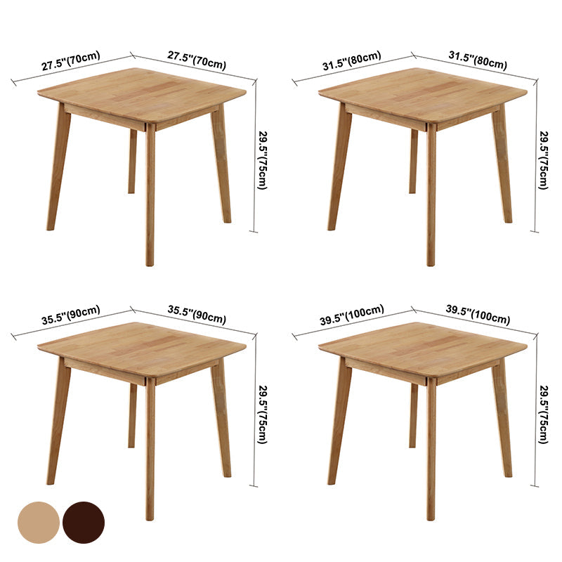 Square Wood Color Dining Table Industrial Solid Rubberwood 4 Legs Table for Dining Room Clearhalo ' dining_table' 'Dining Tables & Seating' 'Dining Tables' 'furn' 'furn_dining_table' 'Furniture' 'furniture_dining_table' 'Kitchen & Dining Furniture' 'kitchen&dining_furn' 'kitchen' 'kitchen_dining_table' 3875994
