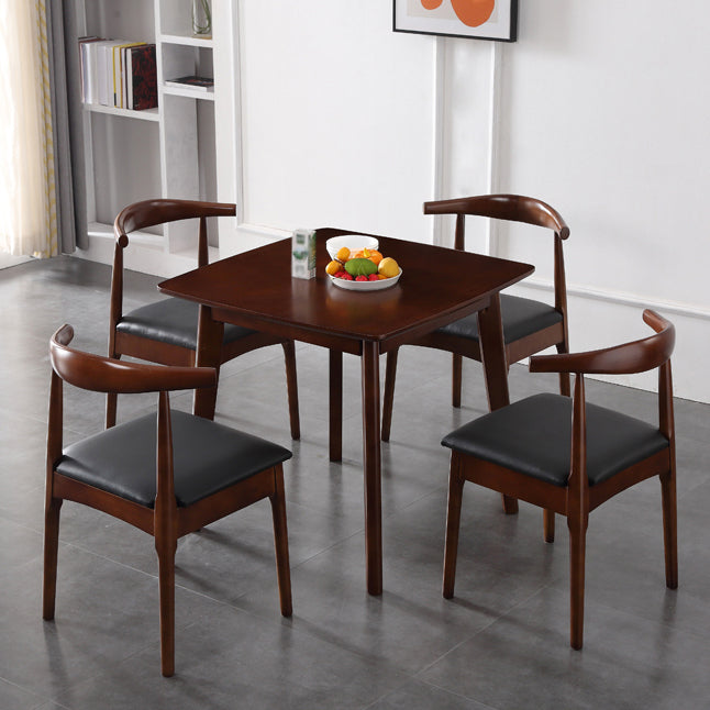 Square Wood Color Dining Table Industrial Solid Rubberwood 4 Legs Table for Dining Room Clearhalo ' dining_table' 'Dining Tables & Seating' 'Dining Tables' 'furn' 'furn_dining_table' 'Furniture' 'furniture_dining_table' 'Kitchen & Dining Furniture' 'kitchen&dining_furn' 'kitchen' 'kitchen_dining_table' 3875995