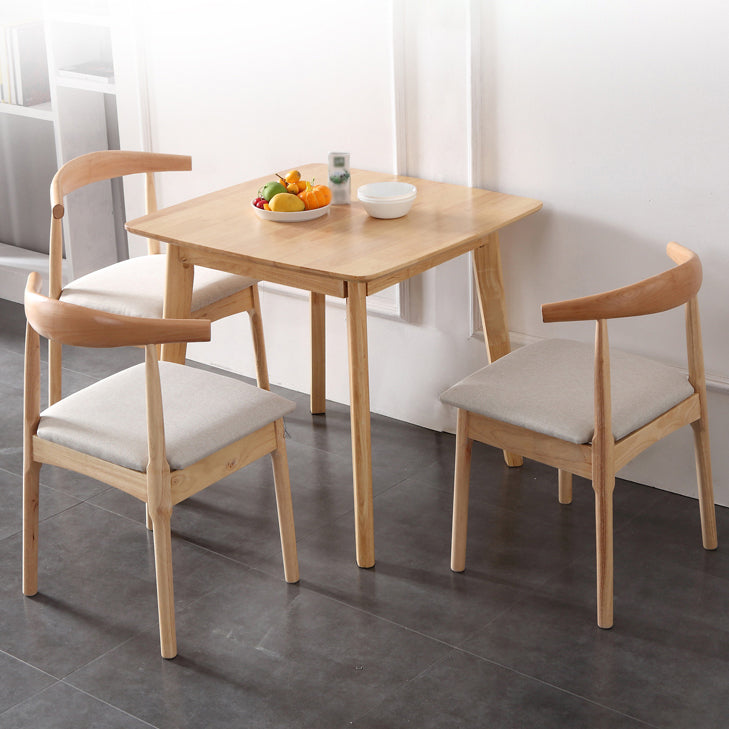 Square Wood Color Dining Table Industrial Solid Rubberwood 4 Legs Table for Dining Room Clearhalo ' dining_table' 'Dining Tables & Seating' 'Dining Tables' 'furn' 'furn_dining_table' 'Furniture' 'furniture_dining_table' 'Kitchen & Dining Furniture' 'kitchen&dining_furn' 'kitchen' 'kitchen_dining_table' 3875996