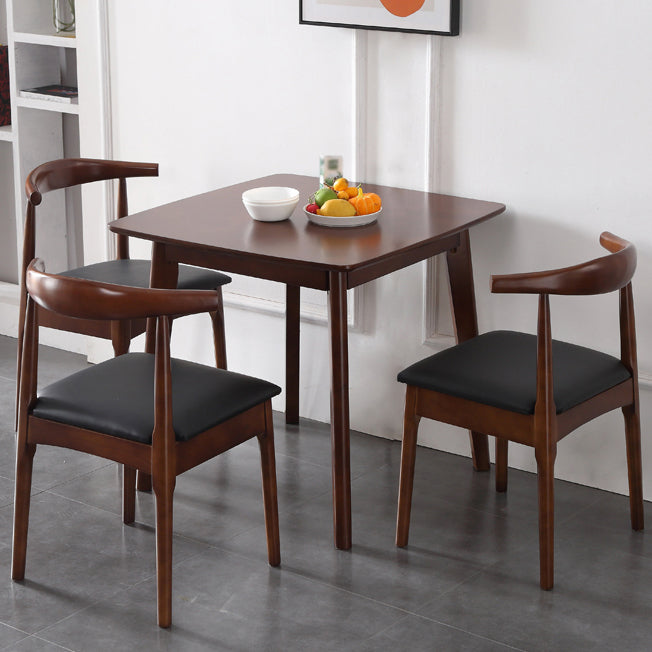 Square Wood Color Dining Table Industrial Solid Rubberwood 4 Legs Table for Dining Room Clearhalo ' dining_table' 'Dining Tables & Seating' 'Dining Tables' 'furn' 'furn_dining_table' 'Furniture' 'furniture_dining_table' 'Kitchen & Dining Furniture' 'kitchen&dining_furn' 'kitchen' 'kitchen_dining_table' 3875997