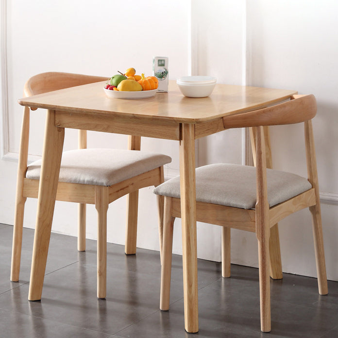 Square Wood Color Dining Table Industrial Solid Rubberwood 4 Legs Table for Dining Room Clearhalo ' dining_table' 'Dining Tables & Seating' 'Dining Tables' 'furn' 'furn_dining_table' 'Furniture' 'furniture_dining_table' 'Kitchen & Dining Furniture' 'kitchen&dining_furn' 'kitchen' 'kitchen_dining_table' 3875998