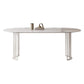 Metal Modern Double Pedestal Dining Table Sintered Stone Top Table for Dining Room and Kitchen Oval Without Chairs Clearhalo ' dining_table' 'Dining Tables & Seating' 'Dining Tables' 'furn' 'furn_dining_table' 'Furniture' 'furniture_dining_table' 'Kitchen & Dining Furniture' 'kitchen&dining_furn' 'kitchen' 'kitchen_dining_table' 3876004