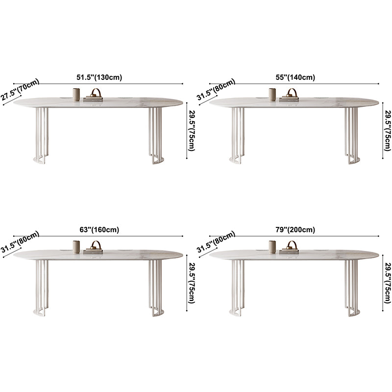 Metal Modern Double Pedestal Dining Table Sintered Stone Top Table for Dining Room and Kitchen Clearhalo ' dining_table' 'Dining Tables & Seating' 'Dining Tables' 'furn' 'furn_dining_table' 'Furniture' 'furniture_dining_table' 'Kitchen & Dining Furniture' 'kitchen&dining_furn' 'kitchen' 'kitchen_dining_table' 3876007