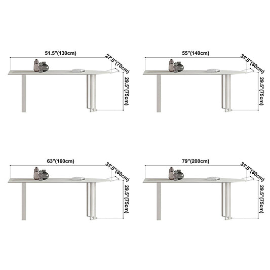 Metal Modern Double Pedestal Dining Table Sintered Stone Top Table for Dining Room and Kitchen