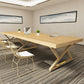 Traditional Luxury Rectangle Dining Room Table Pine Solid Wood Table with Metal Base Clearhalo ' dining_table' 'Dining Tables & Seating' 'Dining Tables' 'furn' 'furn_dining_table' 'Furniture' 'furniture_dining_table' 'Kitchen & Dining Furniture' 'kitchen&dining_furn' 'kitchen' 'kitchen_dining_table' 3876015