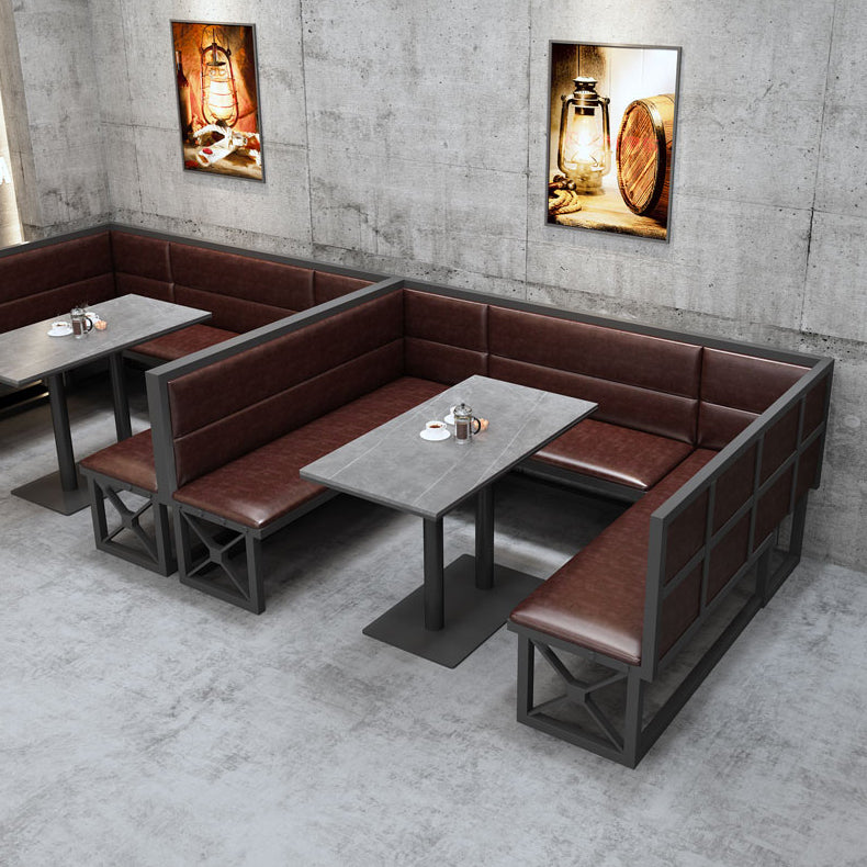 Industrial Sintered Stone Dinner Room Kitchen Table Gray Table with Black Frame for Dining Room Clearhalo ' dining_table' 'Dining Tables & Seating' 'Dining Tables' 'furn' 'furn_dining_table' 'Furniture' 'furniture_dining_table' 'Kitchen & Dining Furniture' 'kitchen&dining_furn' 'kitchen' 'kitchen_dining_table' 3876020