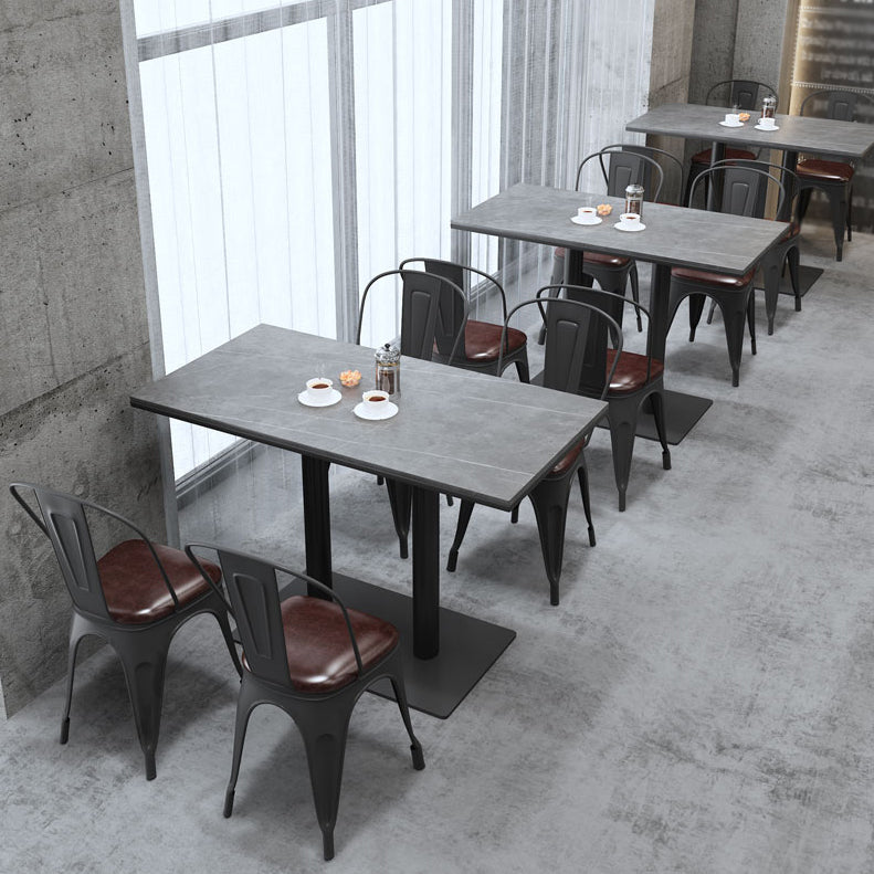 Industrial Sintered Stone Dinner Room Kitchen Table Gray Table with Black Frame for Dining Room Clearhalo ' dining_table' 'Dining Tables & Seating' 'Dining Tables' 'furn' 'furn_dining_table' 'Furniture' 'furniture_dining_table' 'Kitchen & Dining Furniture' 'kitchen&dining_furn' 'kitchen' 'kitchen_dining_table' 3876022