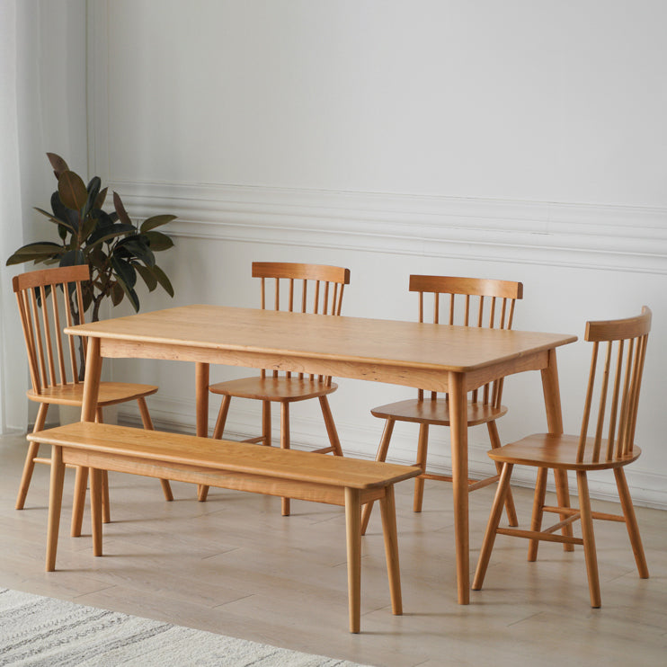 Rectangle Cherry Wood Table Contemporary Wooden Table with 4 Legs for Restaurant Clearhalo ' dining_table' 'Dining Tables & Seating' 'Dining Tables' 'furn' 'furn_dining_table' 'Furniture' 'furniture_dining_table' 'Kitchen & Dining Furniture' 'kitchen&dining_furn' 'kitchen' 'kitchen_dining_table' 3876043
