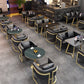 Industrial Style Sintered Stone Dinner Room Kitchen Table Black Table with Gold Frame Clearhalo ' dining_table' 'Dining Tables & Seating' 'Dining Tables' 'furn' 'furn_dining_table' 'Furniture' 'furniture_dining_table' 'Kitchen & Dining Furniture' 'kitchen&dining_furn' 'kitchen' 'kitchen_dining_table' 3876047