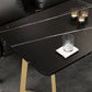 Industrial Style Sintered Stone Dinner Room Kitchen Table Black Table with Gold Frame Clearhalo ' dining_table' 'Dining Tables & Seating' 'Dining Tables' 'furn' 'furn_dining_table' 'Furniture' 'furniture_dining_table' 'Kitchen & Dining Furniture' 'kitchen&dining_furn' 'kitchen' 'kitchen_dining_table' 3876051