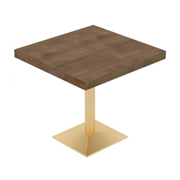 Industrial Solid Wood Dinner Room Kitchen Table Brown Table with Gold Frame for Dining Room 23.6"L x 23.6"W x 29.5"H Without Chairs Clearhalo ' dining_table' 'Dining Tables & Seating' 'Dining Tables' 'furn' 'furn_dining_table' 'Furniture' 'furniture_dining_table' 'Kitchen & Dining Furniture' 'kitchen&dining_furn' 'kitchen' 'kitchen_dining_table' 3876063