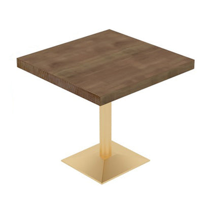 Industrial Solid Wood Dinner Room Kitchen Table Brown Table with Gold Frame for Dining Room 23.6"L x 23.6"W x 29.5"H Without Chairs Clearhalo ' dining_table' 'Dining Tables & Seating' 'Dining Tables' 'furn' 'furn_dining_table' 'Furniture' 'furniture_dining_table' 'Kitchen & Dining Furniture' 'kitchen&dining_furn' 'kitchen' 'kitchen_dining_table' 3876063