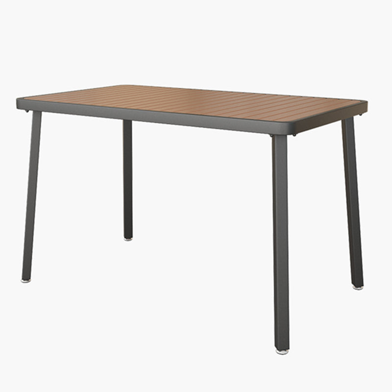Industrial Solid Wood Dining Table Kitchen Table in Nature with Metal 4 Legs Black Without Chairs Clearhalo ' dining_table' 'Dining Tables & Seating' 'Dining Tables' 'furn' 'furn_dining_table' 'Furniture' 'furniture_dining_table' 'Kitchen & Dining Furniture' 'kitchen&dining_furn' 'kitchen' 'kitchen_dining_table' 3876099