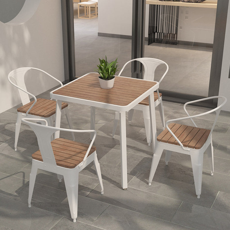 Industrial Solid Wood Dining Table Kitchen Table in Nature with Metal 4 Legs Clearhalo ' dining_table' 'Dining Tables & Seating' 'Dining Tables' 'furn' 'furn_dining_table' 'Furniture' 'furniture_dining_table' 'Kitchen & Dining Furniture' 'kitchen&dining_furn' 'kitchen' 'kitchen_dining_table' 3876100