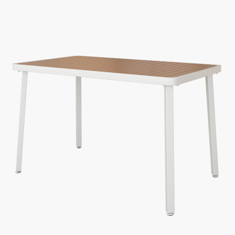 Industrial Solid Wood Dining Table Kitchen Table in Nature with Metal 4 Legs White Without Chairs Clearhalo ' dining_table' 'Dining Tables & Seating' 'Dining Tables' 'furn' 'furn_dining_table' 'Furniture' 'furniture_dining_table' 'Kitchen & Dining Furniture' 'kitchen&dining_furn' 'kitchen' 'kitchen_dining_table' 3876101
