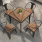 Industrial Solid Wood Dining Table Kitchen Table in Nature with Metal 4 Legs Clearhalo ' dining_table' 'Dining Tables & Seating' 'Dining Tables' 'furn' 'furn_dining_table' 'Furniture' 'furniture_dining_table' 'Kitchen & Dining Furniture' 'kitchen&dining_furn' 'kitchen' 'kitchen_dining_table' 3876107