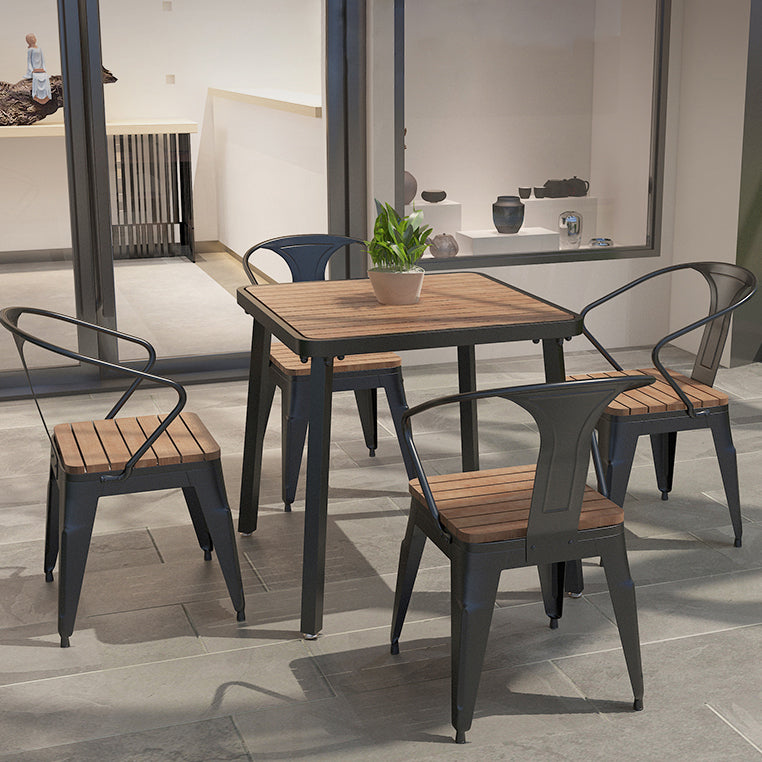 Industrial Solid Wood Dining Table Kitchen Table in Nature with Metal 4 Legs Clearhalo ' dining_table' 'Dining Tables & Seating' 'Dining Tables' 'furn' 'furn_dining_table' 'Furniture' 'furniture_dining_table' 'Kitchen & Dining Furniture' 'kitchen&dining_furn' 'kitchen' 'kitchen_dining_table' 3876108
