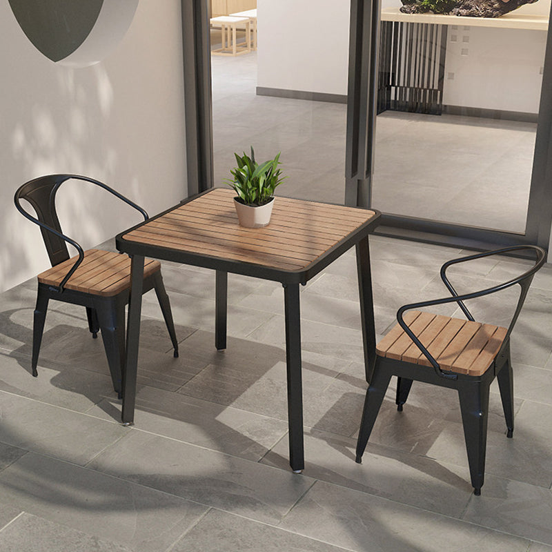 Industrial Solid Wood Dining Table Kitchen Table in Nature with Metal 4 Legs Clearhalo ' dining_table' 'Dining Tables & Seating' 'Dining Tables' 'furn' 'furn_dining_table' 'Furniture' 'furniture_dining_table' 'Kitchen & Dining Furniture' 'kitchen&dining_furn' 'kitchen' 'kitchen_dining_table' 3876110