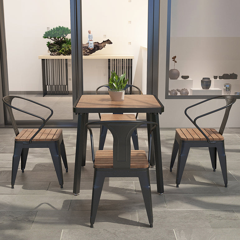 Industrial Solid Wood Dining Table Kitchen Table in Nature with Metal 4 Legs Clearhalo ' dining_table' 'Dining Tables & Seating' 'Dining Tables' 'furn' 'furn_dining_table' 'Furniture' 'furniture_dining_table' 'Kitchen & Dining Furniture' 'kitchen&dining_furn' 'kitchen' 'kitchen_dining_table' 3876111