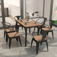 Industrial Solid Wood Dining Table Kitchen Table in Nature with Metal 4 Legs Clearhalo ' dining_table' 'Dining Tables & Seating' 'Dining Tables' 'furn' 'furn_dining_table' 'Furniture' 'furniture_dining_table' 'Kitchen & Dining Furniture' 'kitchen&dining_furn' 'kitchen' 'kitchen_dining_table' 3876112