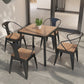 Industrial Solid Wood Dining Table Kitchen Table in Nature with Metal 4 Legs Clearhalo ' dining_table' 'Dining Tables & Seating' 'Dining Tables' 'furn' 'furn_dining_table' 'Furniture' 'furniture_dining_table' 'Kitchen & Dining Furniture' 'kitchen&dining_furn' 'kitchen' 'kitchen_dining_table' 3876113