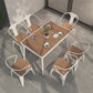 Industrial Solid Wood Dining Table Kitchen Table in Nature with Metal 4 Legs Clearhalo ' dining_table' 'Dining Tables & Seating' 'Dining Tables' 'furn' 'furn_dining_table' 'Furniture' 'furniture_dining_table' 'Kitchen & Dining Furniture' 'kitchen&dining_furn' 'kitchen' 'kitchen_dining_table' 3876114