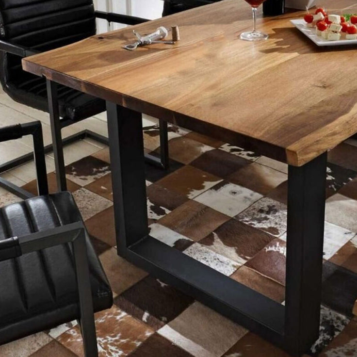 Industrial Brown Rectangle Shape Dining Table Solid Wood Standard Dining Table for Kitchen Clearhalo ' dining_table' 'Dining Tables & Seating' 'Dining Tables' 'furn' 'furn_dining_table' 'Furniture' 'furniture_dining_table' 'Kitchen & Dining Furniture' 'kitchen&dining_furn' 'kitchen' 'kitchen_dining_table' 3876117