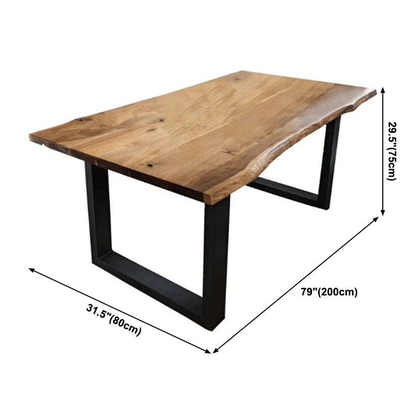 Industrial Brown Rectangle Shape Dining Table Solid Wood Standard Dining Table for Kitchen Clearhalo ' dining_table' 'Dining Tables & Seating' 'Dining Tables' 'furn' 'furn_dining_table' 'Furniture' 'furniture_dining_table' 'Kitchen & Dining Furniture' 'kitchen&dining_furn' 'kitchen' 'kitchen_dining_table' 3876121