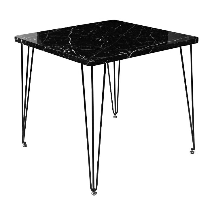 Industrial Style Sintered Stone Dining Table 4 Legs Base Square Table for Home Black Without Chairs Clearhalo ' dining_table' 'Dining Tables & Seating' 'Dining Tables' 'furn' 'furn_dining_table' 'Furniture' 'furniture_dining_table' 'Kitchen & Dining Furniture' 'kitchen&dining_furn' 'kitchen' 'kitchen_dining_table' 3876124