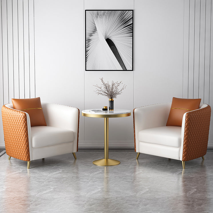 Traditional Luxury Round Dining Room Table White Marble Table with Gold Pedestal Base Clearhalo ' dining_table' 'Dining Tables & Seating' 'Dining Tables' 'furn' 'furn_dining_table' 'Furniture' 'furniture_dining_table' 'Kitchen & Dining Furniture' 'kitchen&dining_furn' 'kitchen' 'kitchen_dining_table' 3876137
