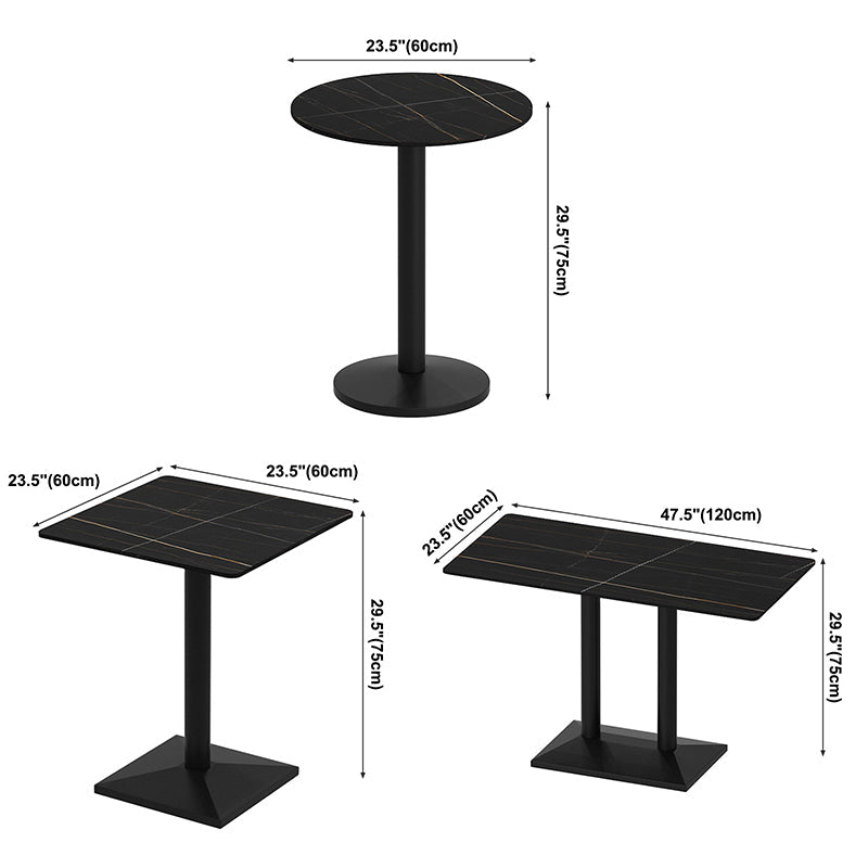 Industrial Sintered Stone Dinner Room Kitchen Table Black Table for Dining Room Clearhalo ' dining_table' 'Dining Tables & Seating' 'Dining Tables' 'furn' 'furn_dining_table' 'Furniture' 'furniture_dining_table' 'Kitchen & Dining Furniture' 'kitchen&dining_furn' 'kitchen' 'kitchen_dining_table' 3876152