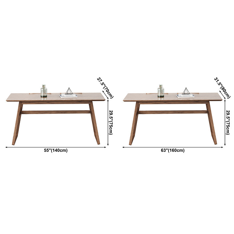 Rectangle Ash Wood Table in Walnut Contemporary Wooden Dining Table with Double Pedestal Clearhalo ' dining_table' 'Dining Tables & Seating' 'Dining Tables' 'furn' 'furn_dining_table' 'Furniture' 'furniture_dining_table' 'Kitchen & Dining Furniture' 'kitchen&dining_furn' 'kitchen' 'kitchen_dining_table' 3876162