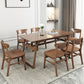 Rectangle Ash Wood Table in Walnut Contemporary Wooden Dining Table with Double Pedestal Clearhalo ' dining_table' 'Dining Tables & Seating' 'Dining Tables' 'furn' 'furn_dining_table' 'Furniture' 'furniture_dining_table' 'Kitchen & Dining Furniture' 'kitchen&dining_furn' 'kitchen' 'kitchen_dining_table' 3876164