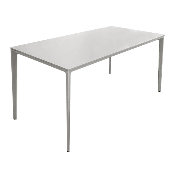 Contemporary Sintered Stone Top Dining Table White Rectangle Shape Dining Table for Kitchen 63"L x 31.5"W x 29.5"H Clearhalo ' dining_table' 'Dining Tables & Seating' 'Dining Tables' 'Furniture' 'furniture_dining_table' 'Kitchen & Dining Furniture' 'kitchen&dining_furn' 'kitchen' 'kitchen_dining_table' 3876176