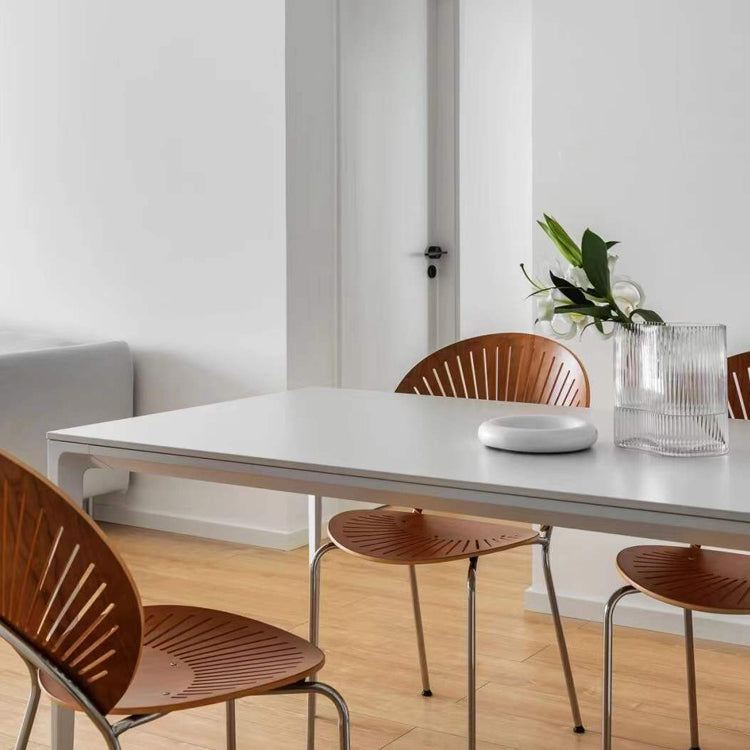 Contemporary Sintered Stone Top Dining Table White Rectangle Shape Dining Table for Kitchen Clearhalo ' dining_table' 'Dining Tables & Seating' 'Dining Tables' 'Furniture' 'furniture_dining_table' 'Kitchen & Dining Furniture' 'kitchen&dining_furn' 'kitchen' 'kitchen_dining_table' 3876178