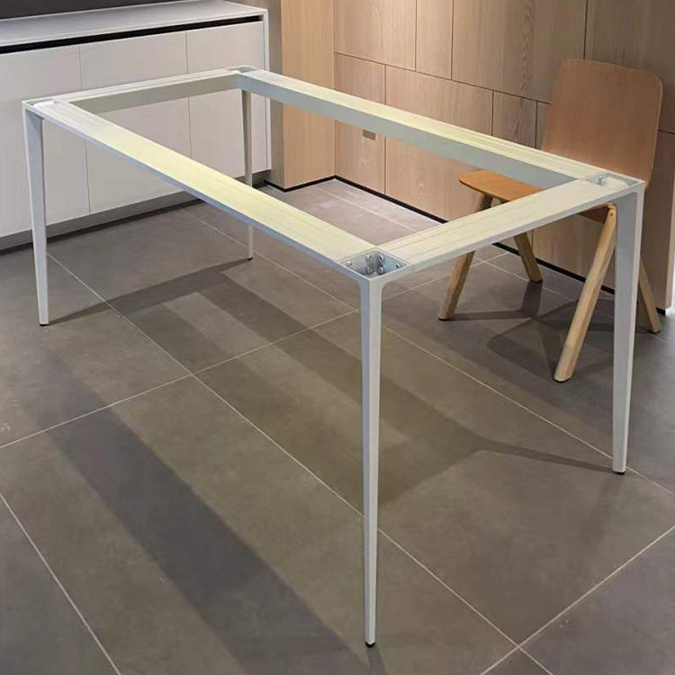 Contemporary Sintered Stone Top Dining Table White Rectangle Shape Dining Table for Kitchen Clearhalo ' dining_table' 'Dining Tables & Seating' 'Dining Tables' 'Furniture' 'furniture_dining_table' 'Kitchen & Dining Furniture' 'kitchen&dining_furn' 'kitchen' 'kitchen_dining_table' 3876179