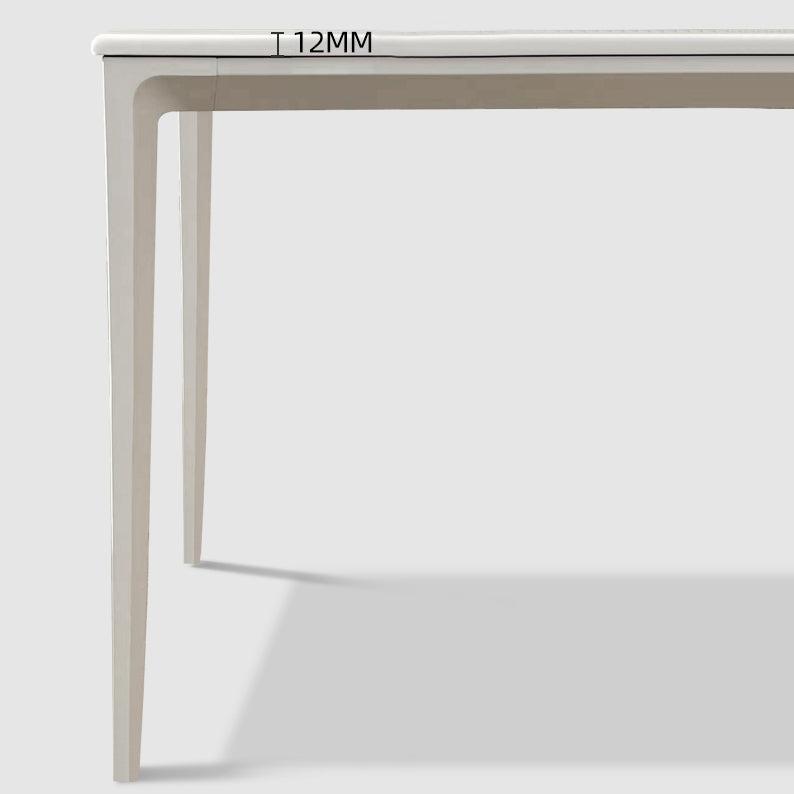 Contemporary Sintered Stone Top Dining Table White Rectangle Shape Dining Table for Kitchen Clearhalo ' dining_table' 'Dining Tables & Seating' 'Dining Tables' 'Furniture' 'furniture_dining_table' 'Kitchen & Dining Furniture' 'kitchen&dining_furn' 'kitchen' 'kitchen_dining_table' 3876180