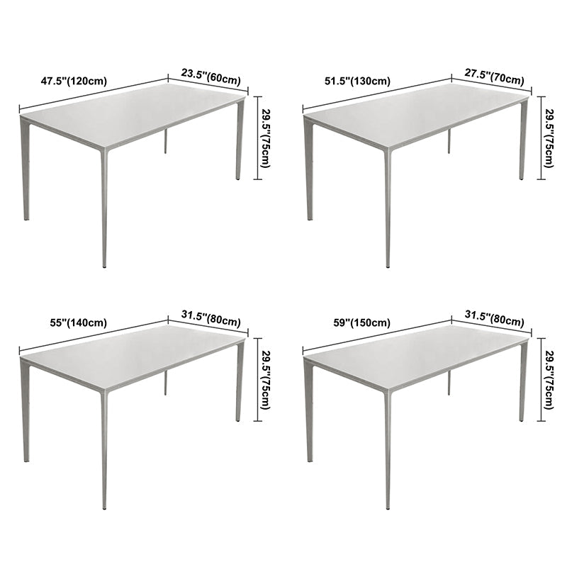 Contemporary Sintered Stone Top Dining Table White Rectangle Shape Dining Table for Kitchen Clearhalo ' dining_table' 'Dining Tables & Seating' 'Dining Tables' 'Furniture' 'furniture_dining_table' 'Kitchen & Dining Furniture' 'kitchen&dining_furn' 'kitchen' 'kitchen_dining_table' 3876181