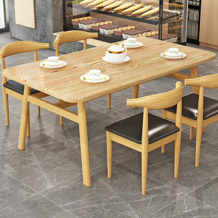 Contemporary Style Home Dining Table Rectangle Shape Dining Table with 4 Legs Base Clearhalo ' dining_table' 'Dining Tables & Seating' 'Dining Tables' 'furn' 'furn_dining_table' 'Furniture' 'furniture_dining_table' 'Kitchen & Dining Furniture' 'kitchen&dining_furn' 'kitchen' 'kitchen_dining_table' 3876186