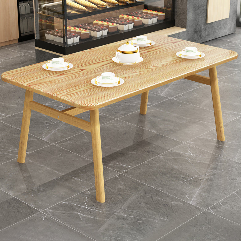 Contemporary Style Home Dining Table Rectangle Shape Dining Table with 4 Legs Base Natural Without Chairs Clearhalo ' dining_table' 'Dining Tables & Seating' 'Dining Tables' 'furn' 'furn_dining_table' 'Furniture' 'furniture_dining_table' 'Kitchen & Dining Furniture' 'kitchen&dining_furn' 'kitchen' 'kitchen_dining_table' 3876187