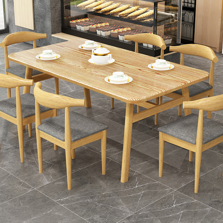 Contemporary Style Home Dining Table Rectangle Shape Dining Table with 4 Legs Base Clearhalo ' dining_table' 'Dining Tables & Seating' 'Dining Tables' 'furn' 'furn_dining_table' 'Furniture' 'furniture_dining_table' 'Kitchen & Dining Furniture' 'kitchen&dining_furn' 'kitchen' 'kitchen_dining_table' 3876188