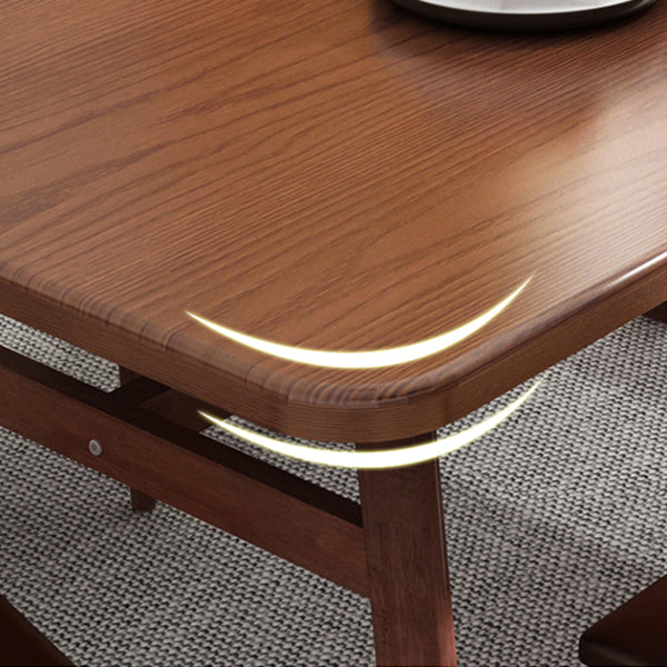 Contemporary Style Home Dining Table Rectangle Shape Dining Table with 4 Legs Base Clearhalo ' dining_table' 'Dining Tables & Seating' 'Dining Tables' 'furn' 'furn_dining_table' 'Furniture' 'furniture_dining_table' 'Kitchen & Dining Furniture' 'kitchen&dining_furn' 'kitchen' 'kitchen_dining_table' 3876193